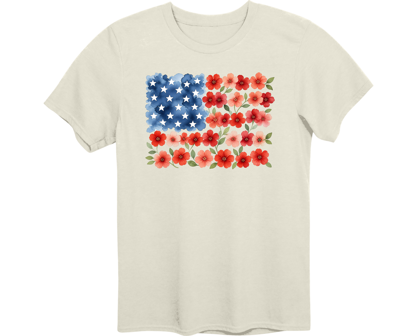 American Flag Of Flowers