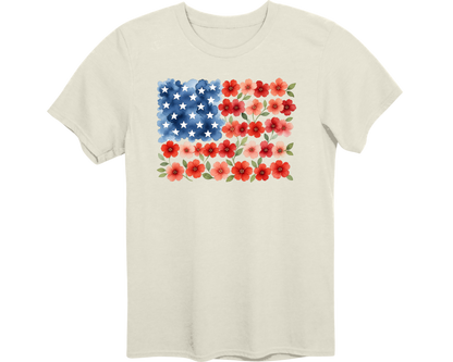 American Flag Of Flowers