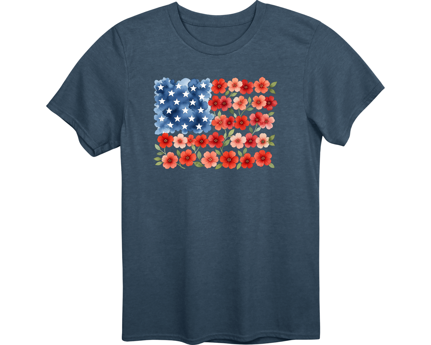American Flag Of Flowers