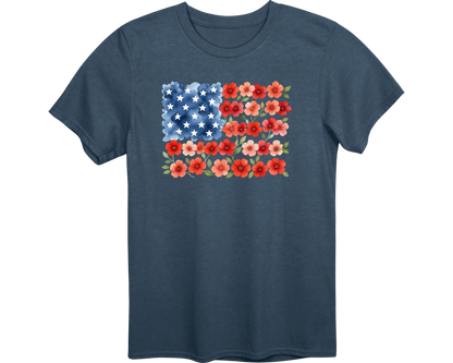 American Flag Of Flowers