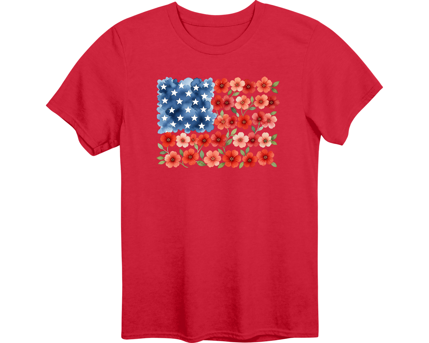 American Flag Of Flowers