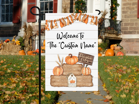 Fall Pumpkin Patch Custom Personalization Yard Flag