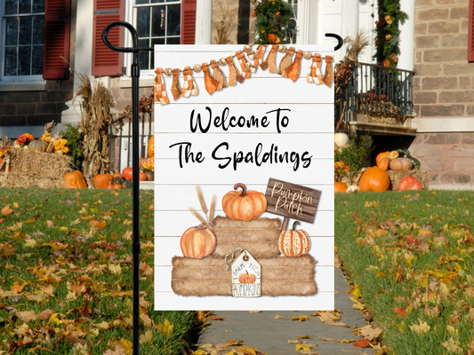 Fall Pumpkin Patch Custom Personalization Yard Flag